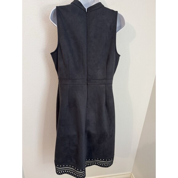 Ann Taylor Factory Dress Sheath Size 12 Gray Microsuede Laser Cut Office Career - Picture 3 of 6